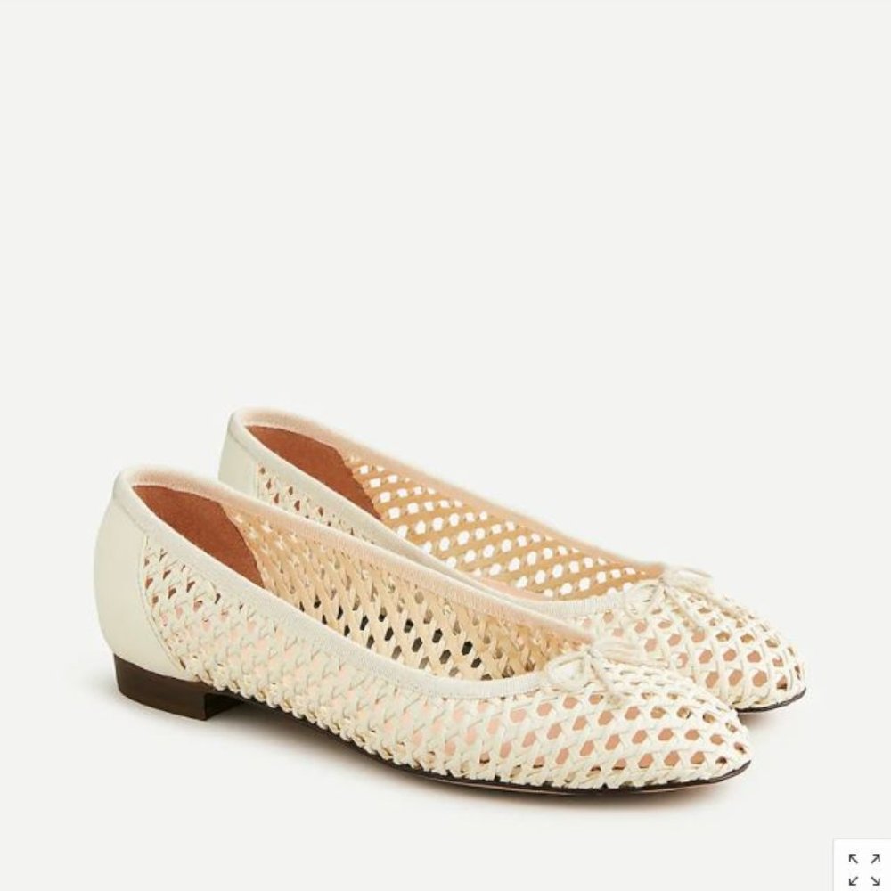 J. Crew Ivory Kiki Ballet Flats, size 12, NIB